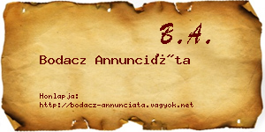 Bodacz Annunciáta névjegykártya